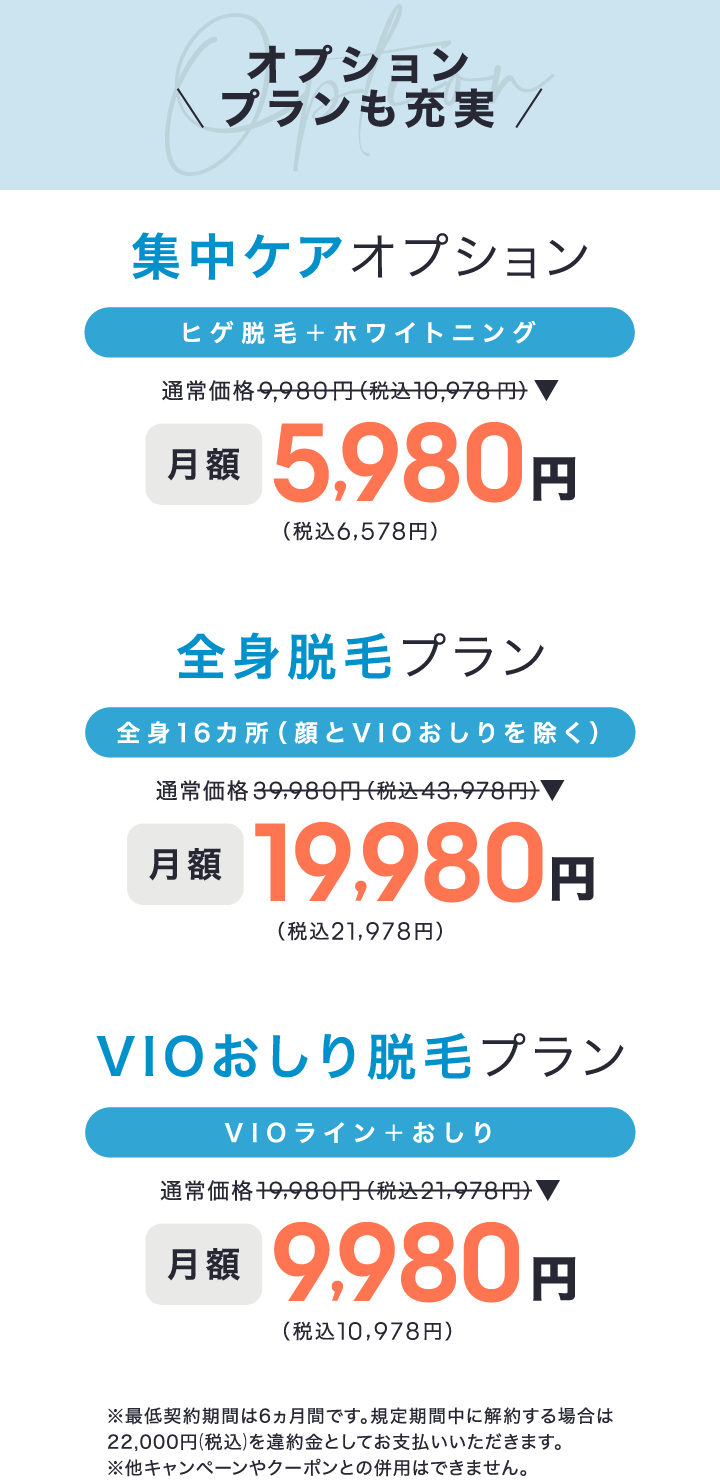 オプションも充実