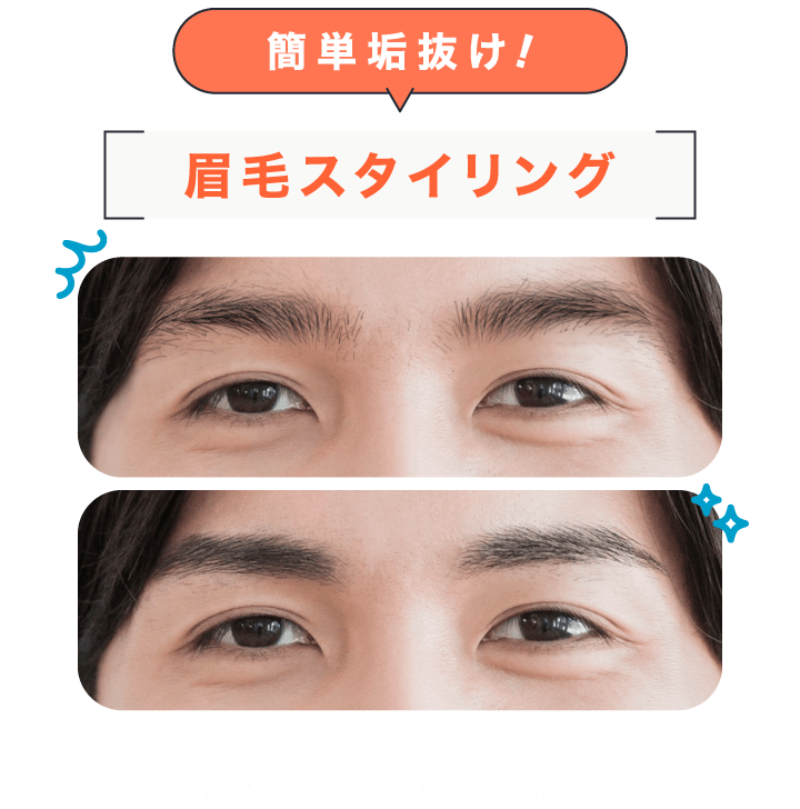 眉毛スタイリングのビフォーアフター